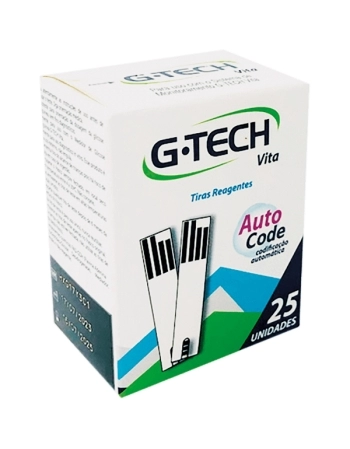 TIRAS REAGENTES G-TECH VITA CAIXA COM 25 UNID