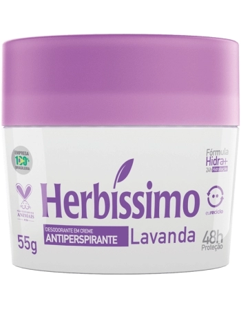 DESODORANTE CREME LAVANDA 48HR 55G HERBISSIMO