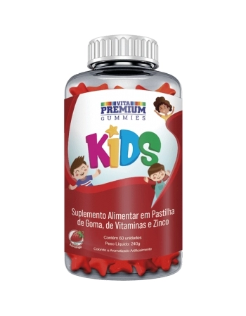 KIDS GUMMIES C/60 GOMAS MORANGO VIT+ZINCO VITA PREMIUM
