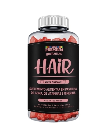 HAIR GUMMIES C/60 GOMAS TUTTI FRUTTI ZERO ACUCAR VITA PREMIUM