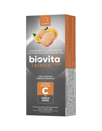 BIOVITA C + ZINCO 1GR 10 CPR EFERV LARANJA AIRELA