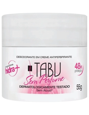 DESODORANTE CREME TABU SEM PREFUME 48HR 55G