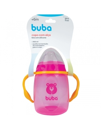 BUBA COPO TREINAMENTO C/ALCA REMOVIVEL ROSA 300ML