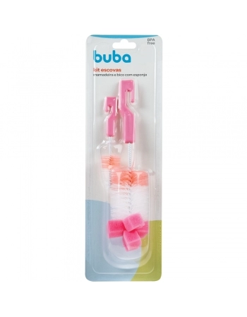 BUBA ESCOVA MAMADEIRA E BICO C/ESPONJA ROSA