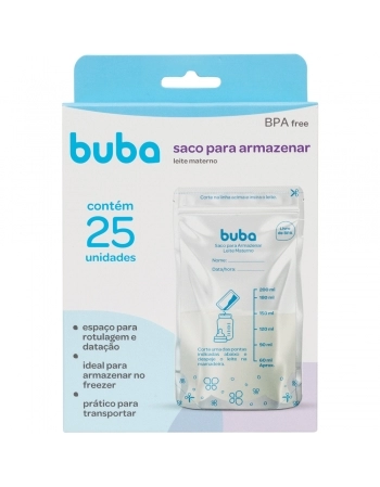 BUBA SACO PARA ARMAZENAR LEITE MATERNO 25UND 200ML