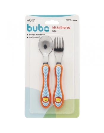 BUBA KIT TALHER ANIMAL FUN LEAOZINHO ( GARFO E COLHER )