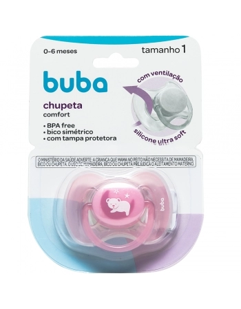 BUBA CHUPETA Nº1 URSINHO ROSA C/TAMPA PROTETORA