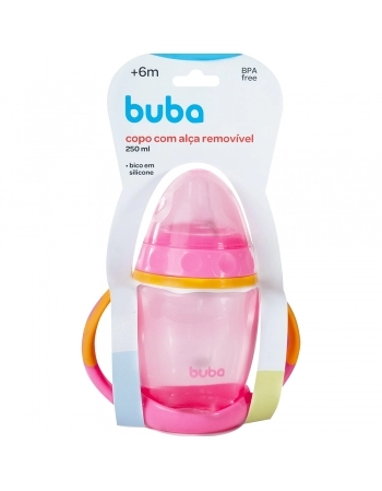 BUBA COPO TREINAMENTO C/ALCA REMOVIVEL ROSA 250ML