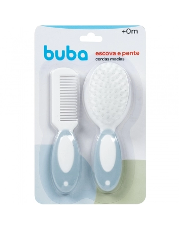 BUBA KIT CUIDADOS PENTE E ESCOVA AZUL