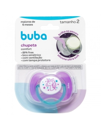 BUBA CHUPETA Nº2 UNICORNIO LILAS E VERDE NOTURNA