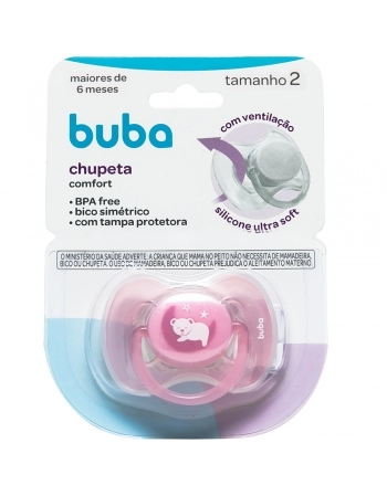 BUBA CHUPETA Nº2 URSINHO ROSA C/TAMPA PROTETORA
