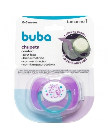 BUBA CHUPETA Nº1 UNICORNIO LILAS E VERDE NOTURNA