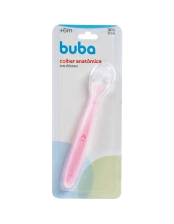 BUBA COLHER EM SILICONE ROSA