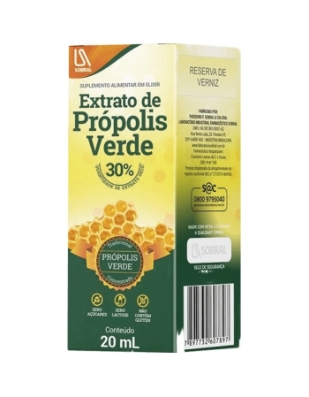EXTRATO DE PROPOLIS GOTAS 20ML SOBRAL