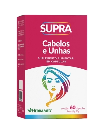 SUPRA POLIVITAMINICO CABELOS E UNHAS 60 CAPS HERBAMED