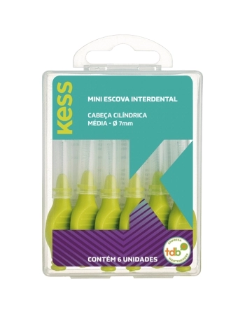 KESS MINI ESCOVA INTERDENTAL CILINDRICA MEDIA 7MM 06UN BELLIZ