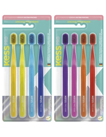KESS PACK 4 ESCOVAS DENTAIS PRO EXTRA MACIAS BELLIZ