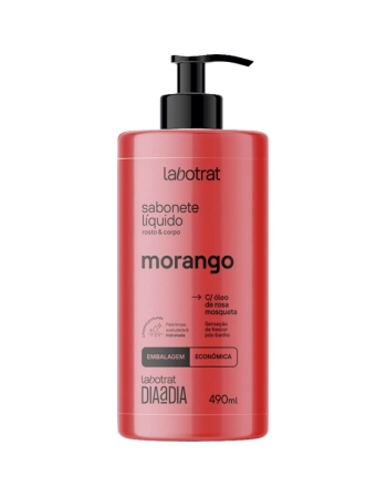 SABONETE LIQUIDO ROSTO E CORPO MORANGO 490ML LABOTRAT