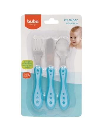 BUBA KIT 3 TALHERES ESTRELINHA AZUL