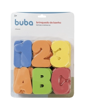BUBA BRINQUEDO DE BANHO LETRAS E NUMEROS 36 PECAS
