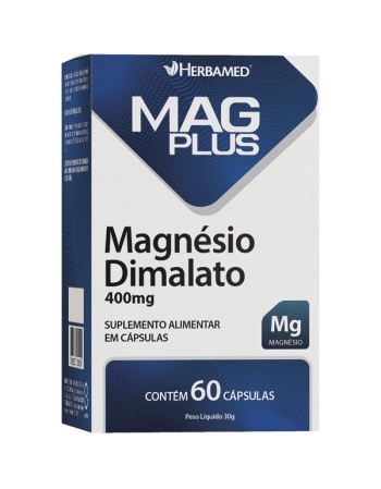 MAGPLUS MAGNESIO DIMALATO 400MG 60CPS HERBAMED