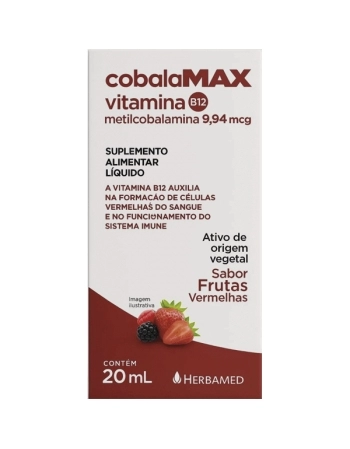 COBALAMAX VITAMINA B12 FRUTAS VERMELHAS 20ML HERBAMED