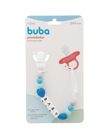 BUBA PRENDEDOR DE CHUPETA SILICONE BABY AZUL