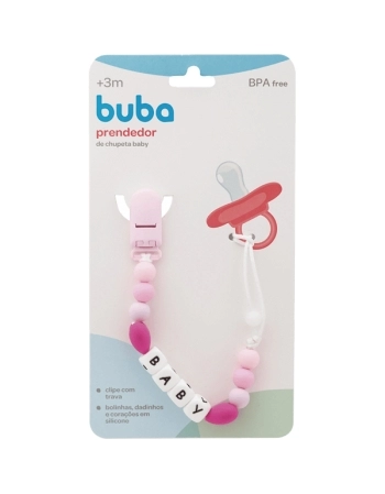 BUBA PRENDEDOR DE CHUPETA SILICONE BABY ROSA
