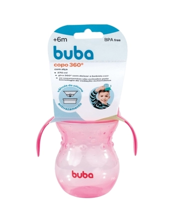 BUBA COPO TREINAMENTO 360º C/ALCA ROSA 270ML