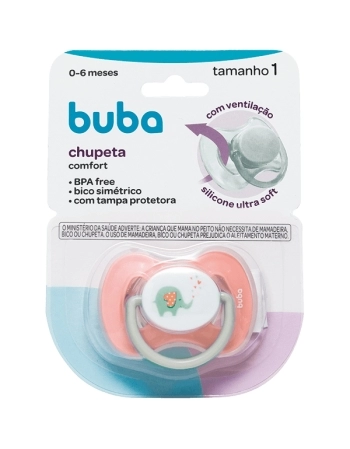 BUBA CHUPETA COMFORT Nº1 ELEFANTINHO ROSA