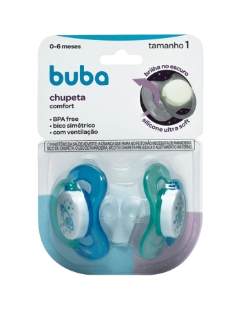 BUBA CHUPETA Nº1 FOGUETE/ESTRELA AZUL E VERDE NOTURNA 2 UND