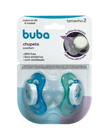 BUBA CHUPETA Nº2 FOGUETE/ESTRELA AZUL E VERDE NOTURNA 2 UND