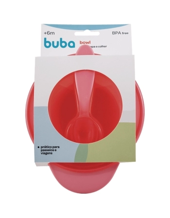 BUBA POTE BOWL C/TAMPA E COLHER ROSA