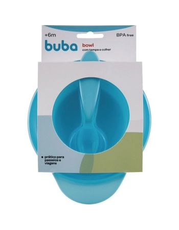 BUBA POTE BOWL C/TAMPA E COLHER AZUL