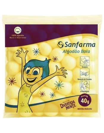 ALGODAO BOLA COLORIDO DIVERTIDAMENTE 40GR SANFARMA