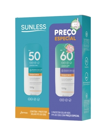 SUNLESS KIT PROT SOLAR FPS60 120GR+PROT KIDS FPS50 120GR FARMAX