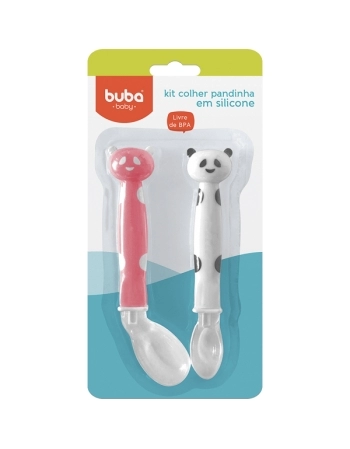 BUBA KIT 2 COLHERES EM SILICONE PANDINHA ROSA