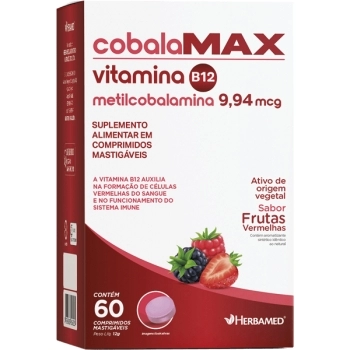 COBALAMAX VITAMINA B12 60CPS FRUTAS VERMELHAS HERBAMED