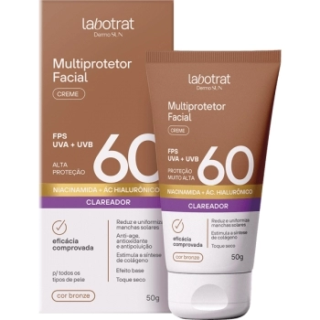 MULTIPROTETOR FACIAL CREME FPS60 CLAREADOR BRONZE 50G LABOTRAT