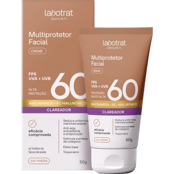 MULTIPROTETOR FACIAL CREME FPS60 CLAREADOR BEGE MEDIO 50G LABOTRAT