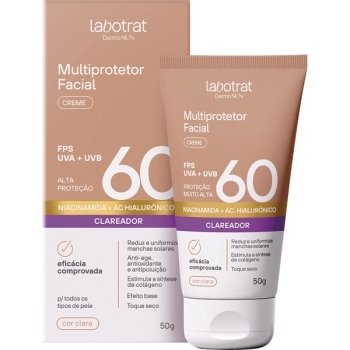 MULTIPROTETOR FACIAL CREME FPS60 CLAREADOR BEGE CLARO 50G LABOTRAT