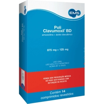 POLICLAVUMOXIL 875+125MG 14CPR EMS