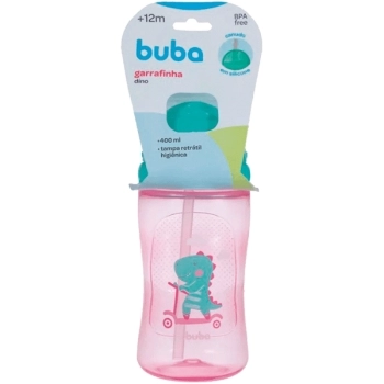 BUBA GARRAFINHA DINO PATINETE ROSA 400ML