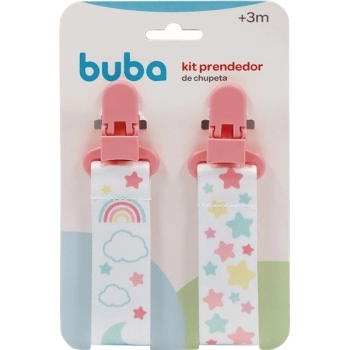 BUBA KIT PRENDEDOR DE CHUPETA ESTRELA ROSA