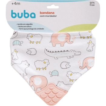 BUBA BANDANA C/MORDEDOR ANIMAIS ROSA