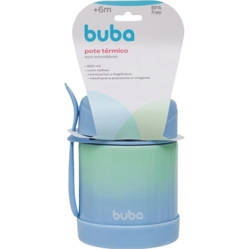 BUBA POTE TERMICO C/COLHER DEGRADE AZUL 320ML