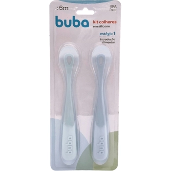 BUBA KIT COLHER EM SILICONE 2UN AZUL