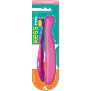 KESS ESCOVA DENTAL+ESTOJO INF STEPS 2 EXTRA MACIA AZUL/ROSA BELLIZ