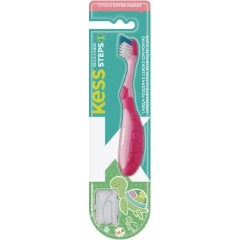 KESS ESCOVA DENTAL INF STEPS 1 EXTRA MACIA AZUL/ROSA BELLIZ