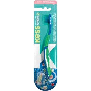 KESS ESCOVA DENTAL INF STEPS 2 EXTRA MACIA AZUL/ROSA BELLIZ
